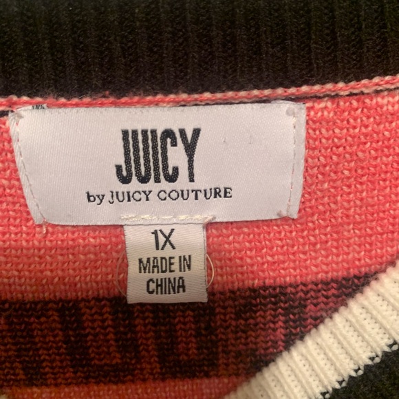 Juicy By Juicy Couture Crew Neck Long Sleeve Pink Cozy Logo Pullover Sweater 1X - Picture 2 of 13